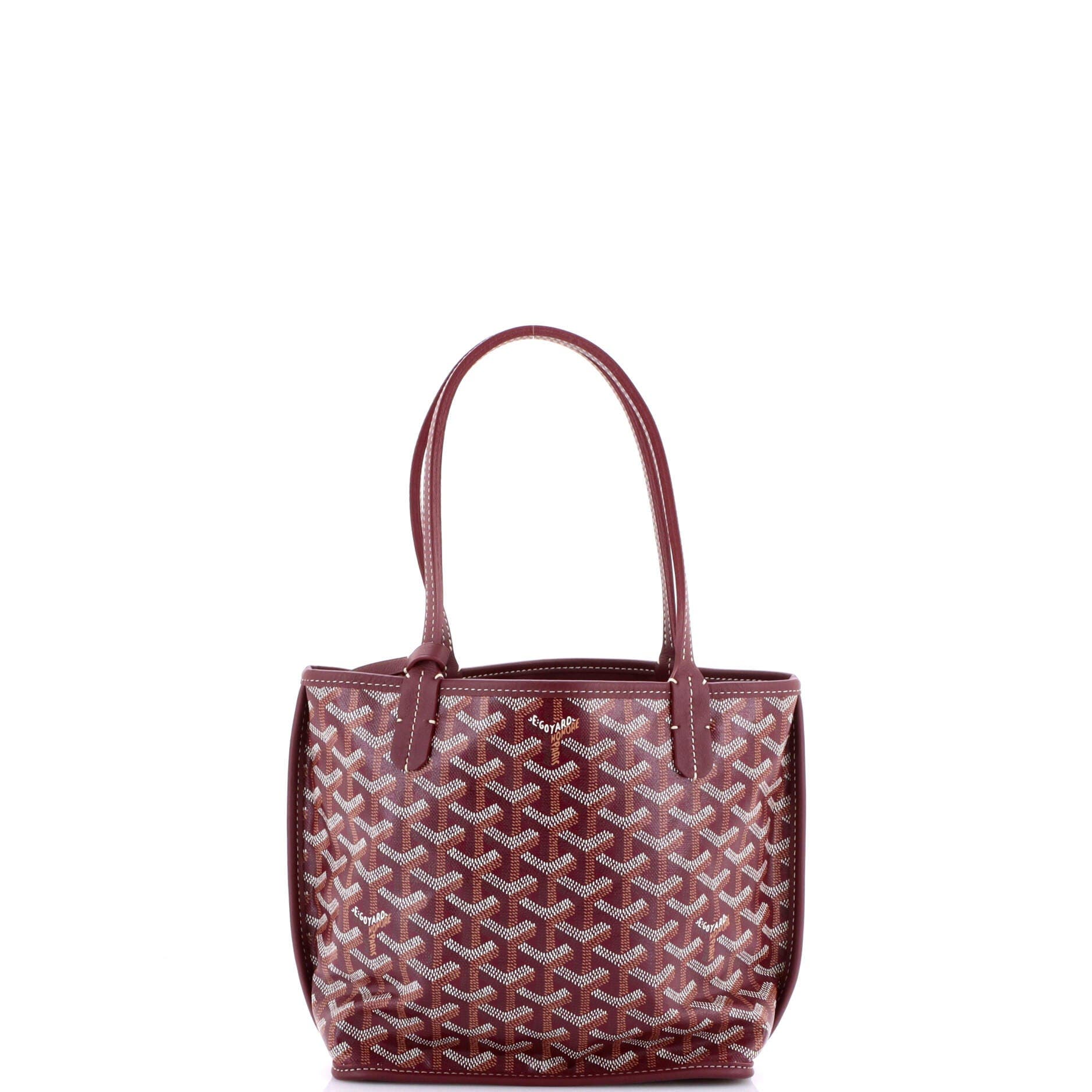Pre-Owned Goyard Anjou Reversible Tote Coated Canvas Mini, Alternate, color, Red