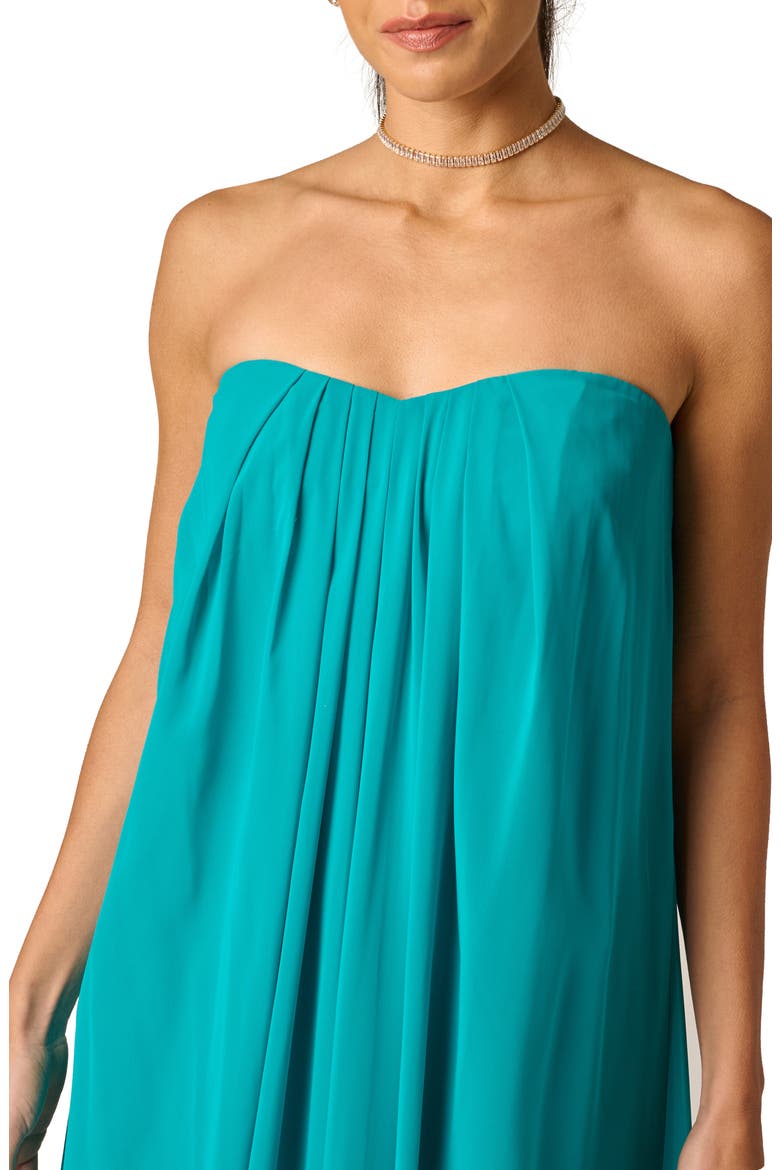 Chiffon Trapeze Gown, Alternate, color, TURQUOISE