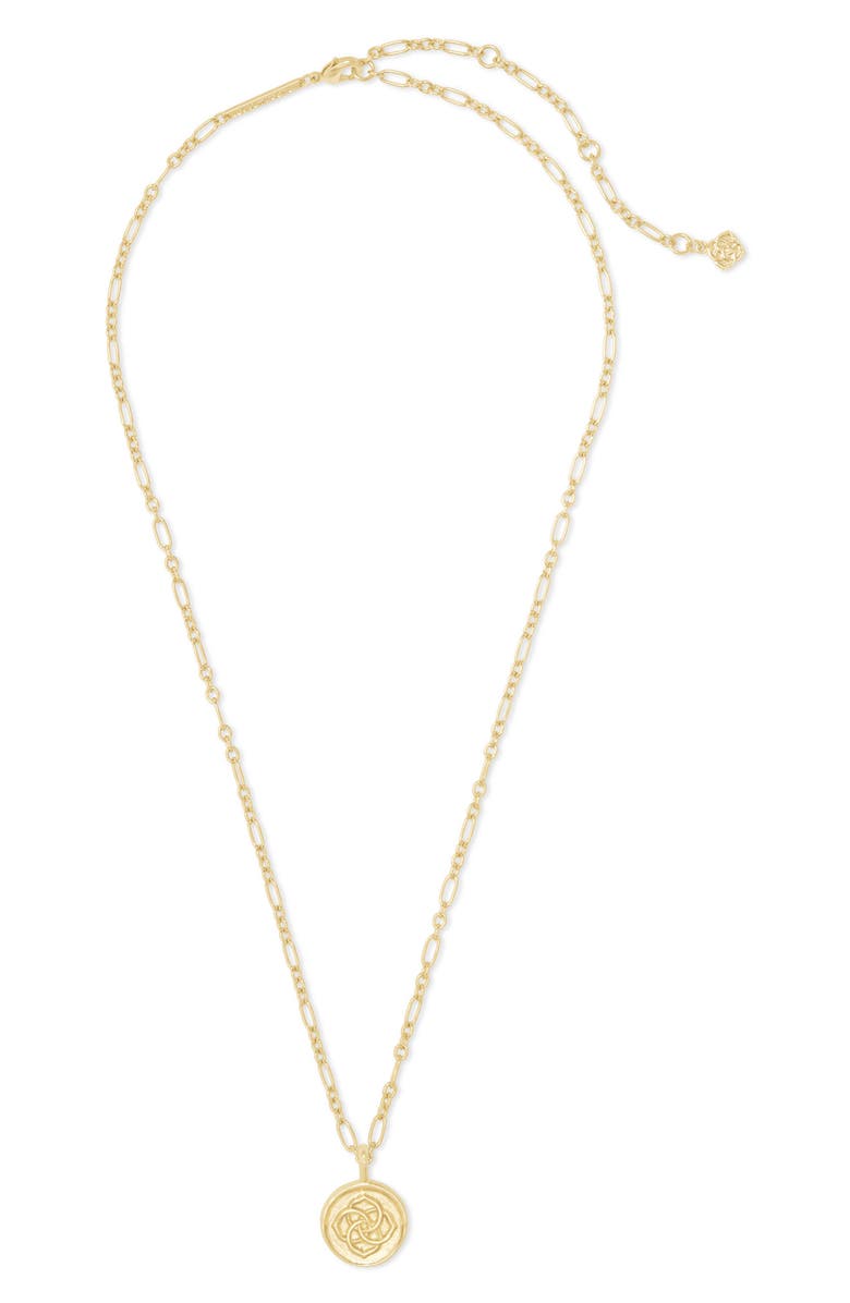 Kendra Scott Dira Coin Pendant Necklace, Main, color, Gold