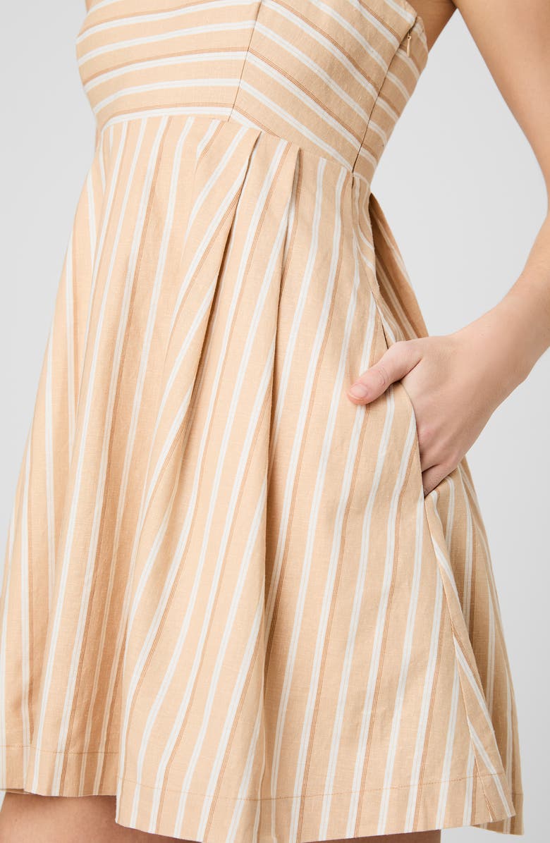 French Connection Stripe Linen Blend Minidress, Alternate, color, Sandlot Stripe