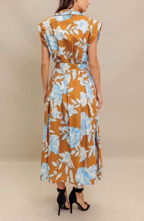 Flying Tomato Print Midi Shirtdress In Orange