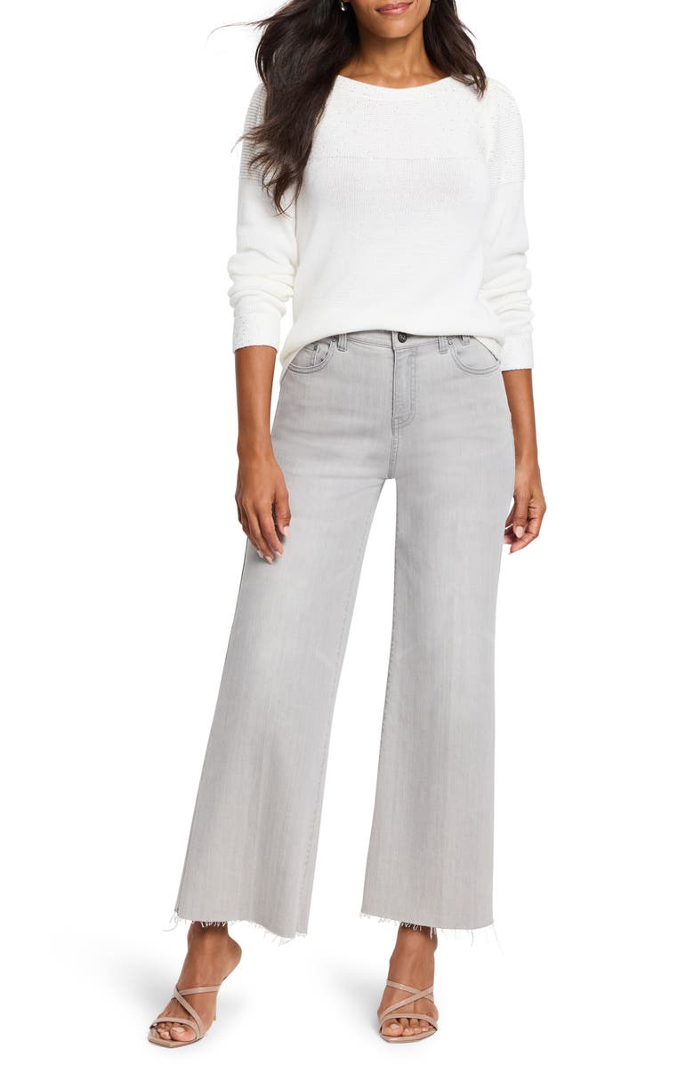 NIC+ZOE Sequin Yoke Sweater, Alternate, color, Classic Cream