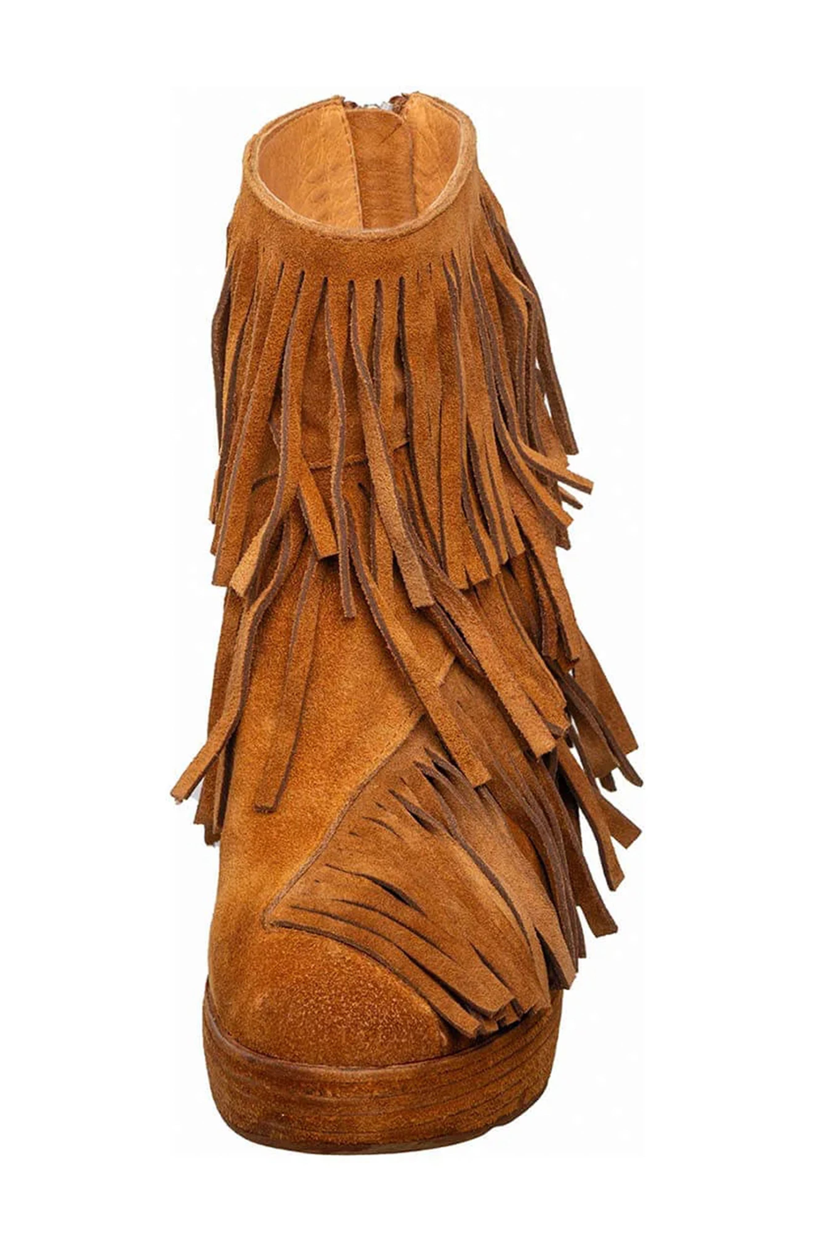 ANTELOPE Ember Fringed Suede Boot, Alternate, color, Cognac