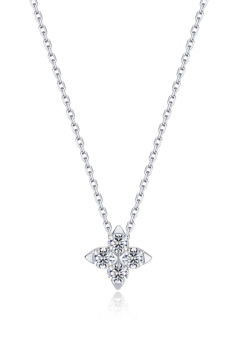 Lafonn Trillium Bud Simulated Diamond Pendant Necklace, Main, color,