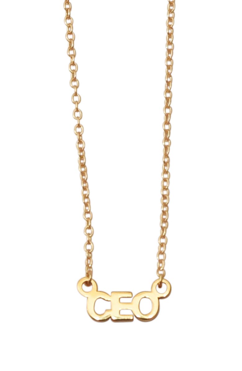 Adornia 14K Gold Vermeil CEO Pendant Necklace, Alternate, color,