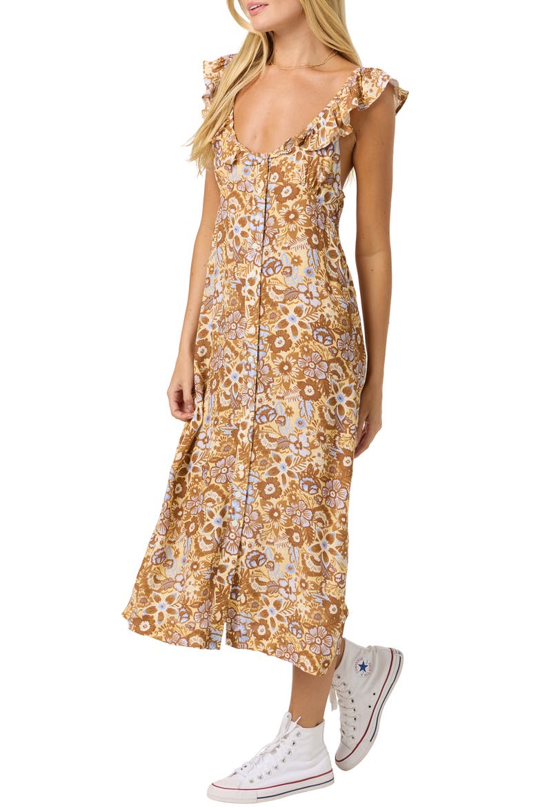 Carrington Izabelle Floral Midi Dress, Alternate, color, SHERBET