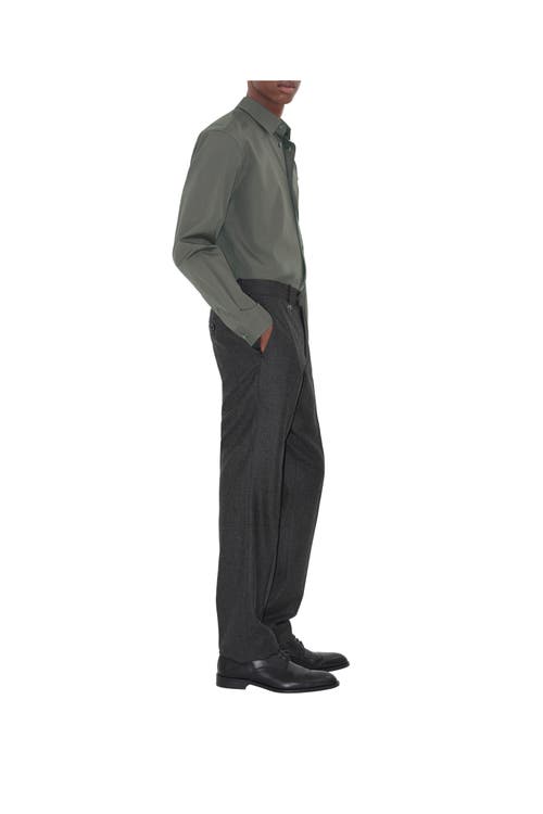 Burberry Check Wool Cashmere Tailored Trousers
