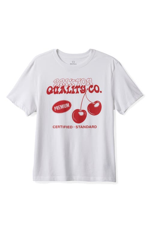 Brixton Premium Cherry Cotton Graphic T-shirt In White