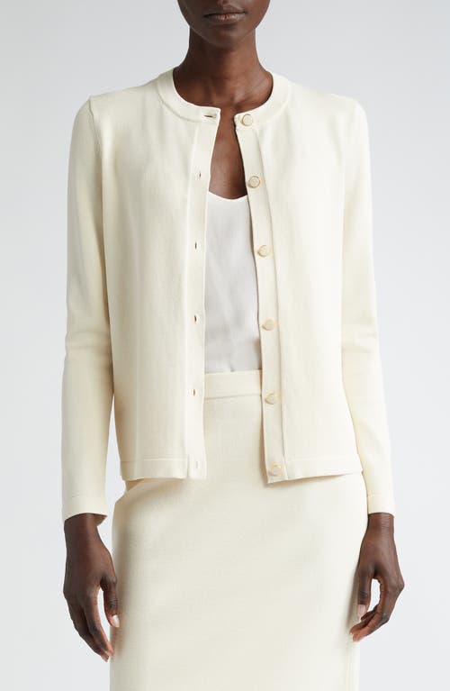 St John St. John Collection Santiago Lightweight Cardigan In White
