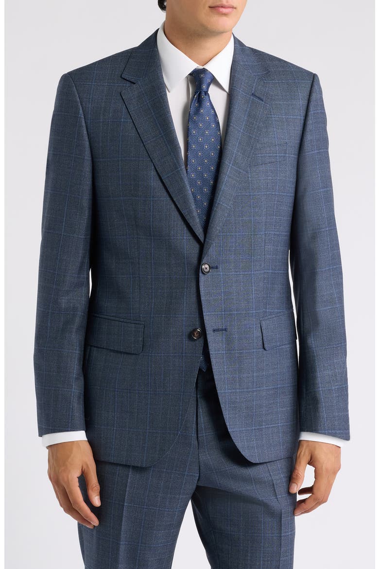 Huge Plaid Wool Suit, Alternate, color, OPEN BLUE