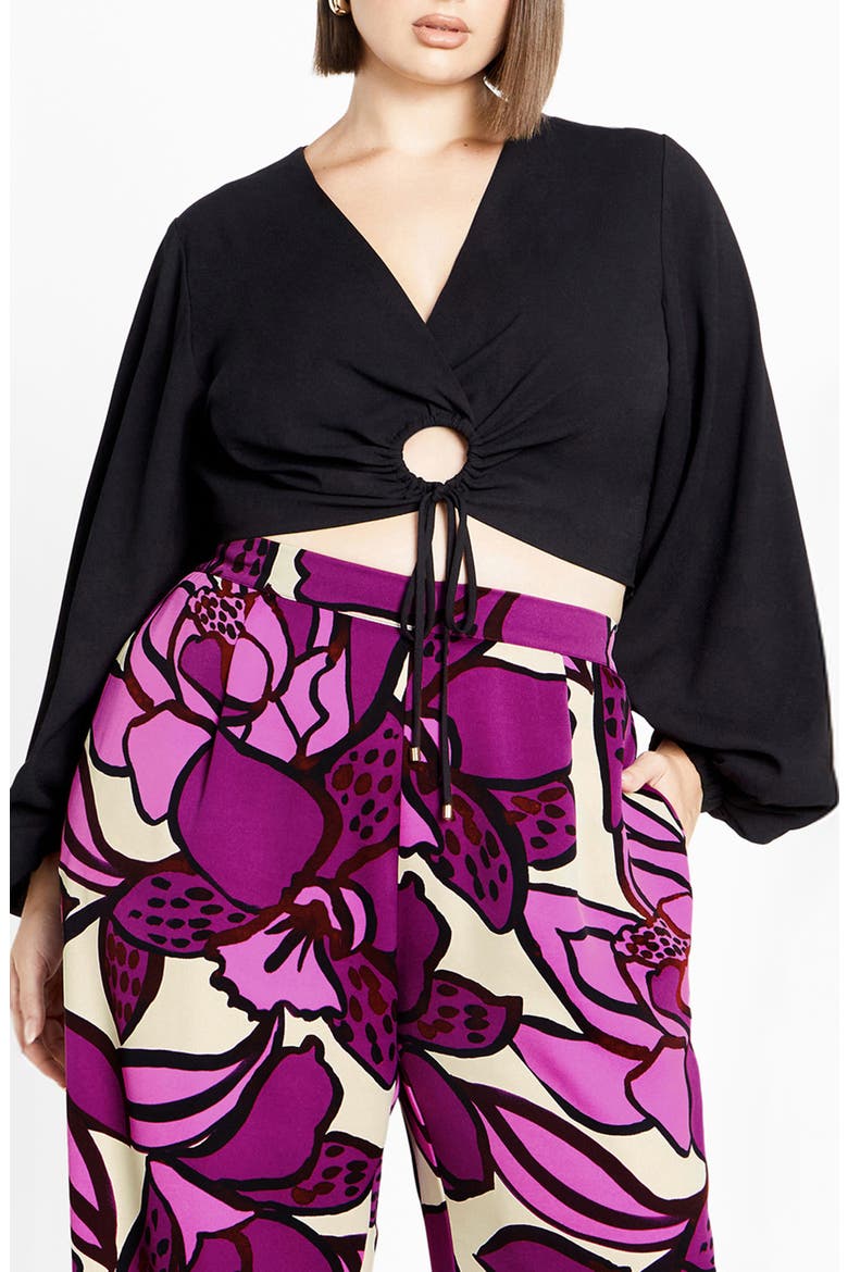 Selene Keyhole Crop Top, Main, color, BLACK