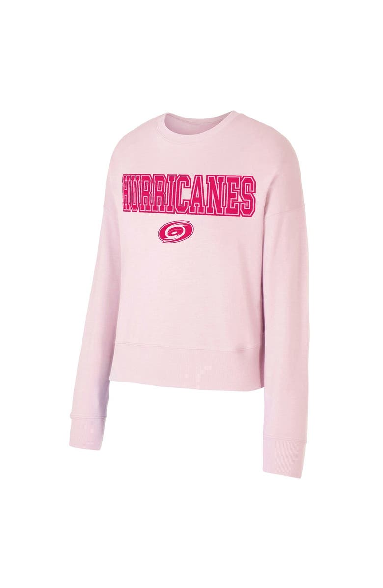 CONCEPTS SPORT Women's Concepts Sport Pink Carolina Hurricanes Tonal Pullover Sweatshirt, Alternate, color, Pink