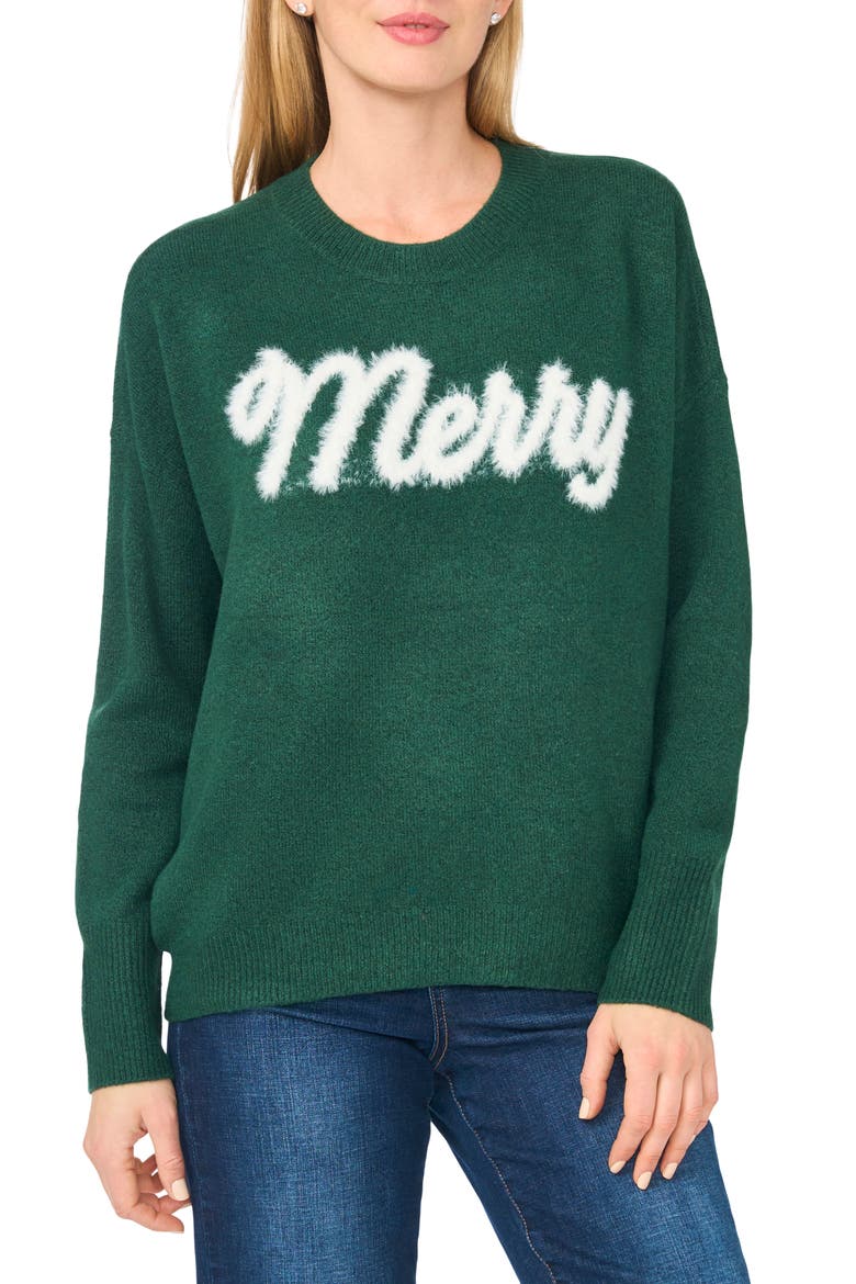 Merry Intarsia Crewneck Sweater, Main, color, WINDSOR MOSS