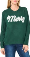 CeCe Merry Intarsia Crewneck Sweater