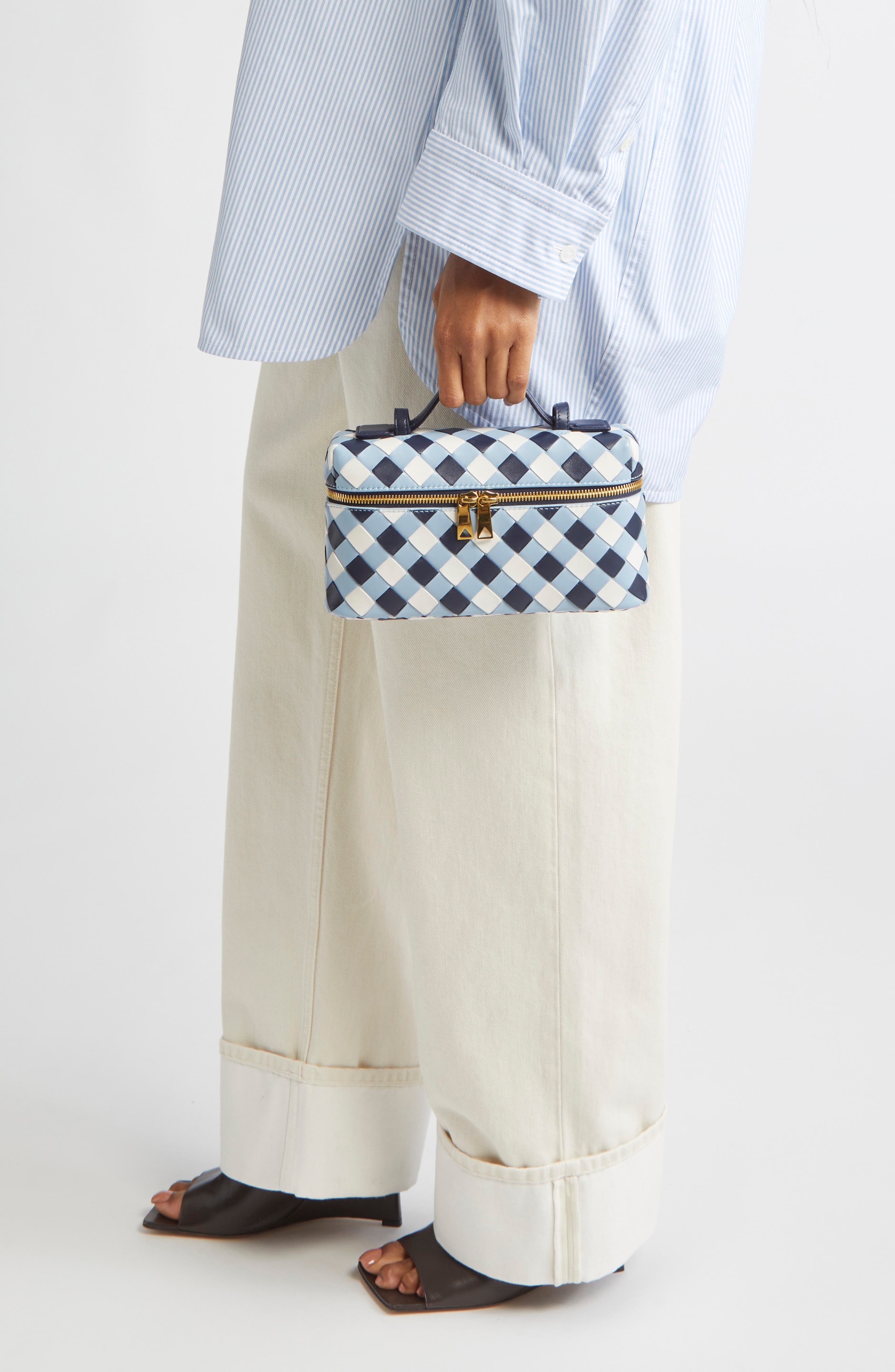 Bottega Veneta Bang Bang Tricolor Intrecciato Vanity Case, Alternate, color, 