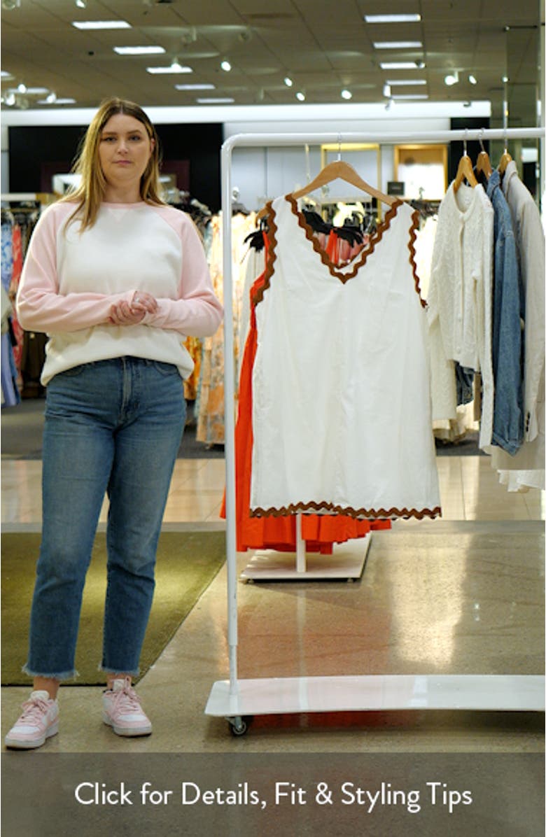 Calliope Rickrack Trim Cotton & Linen Minidress, sales video thumbnail