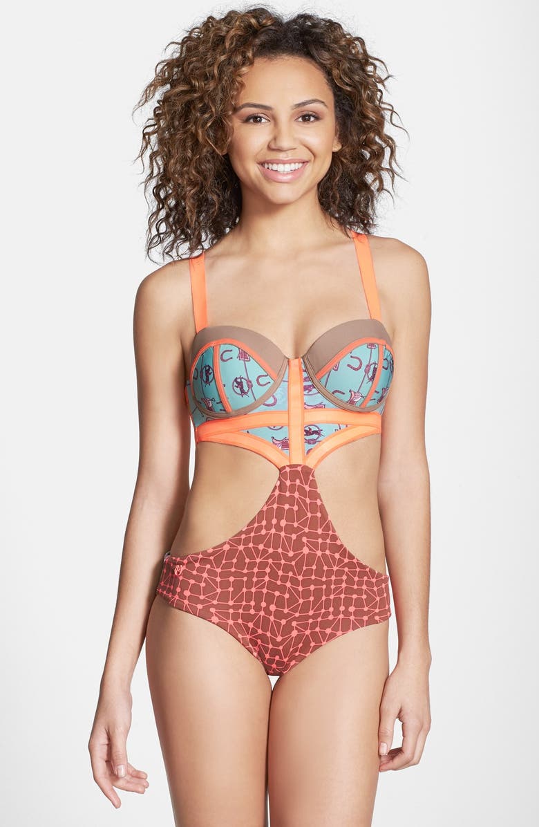 Maaji 'Citrus Award' Cutout One-Piece Swimsuit, Main, color,
