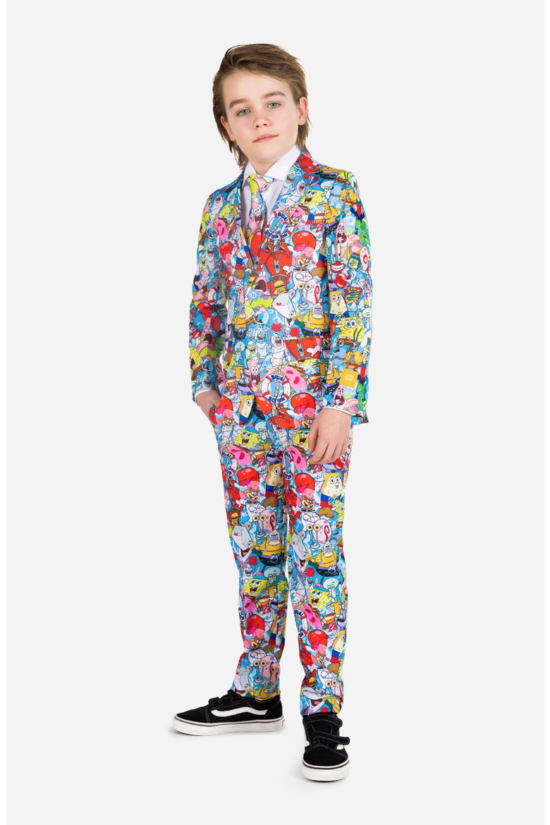 Kids' SpongeBob Frenzy Two-Piece Suit & Tie Set, Main, color, MISCELLANEOUS