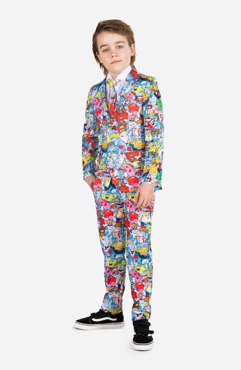 Kids' SpongeBob Frenzy Two-Piece Suit & Tie Set