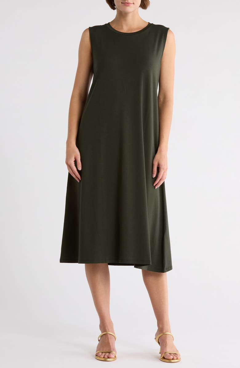 Eileen Fisher Sleeveless Jersey Midi Dress, Main, color, 