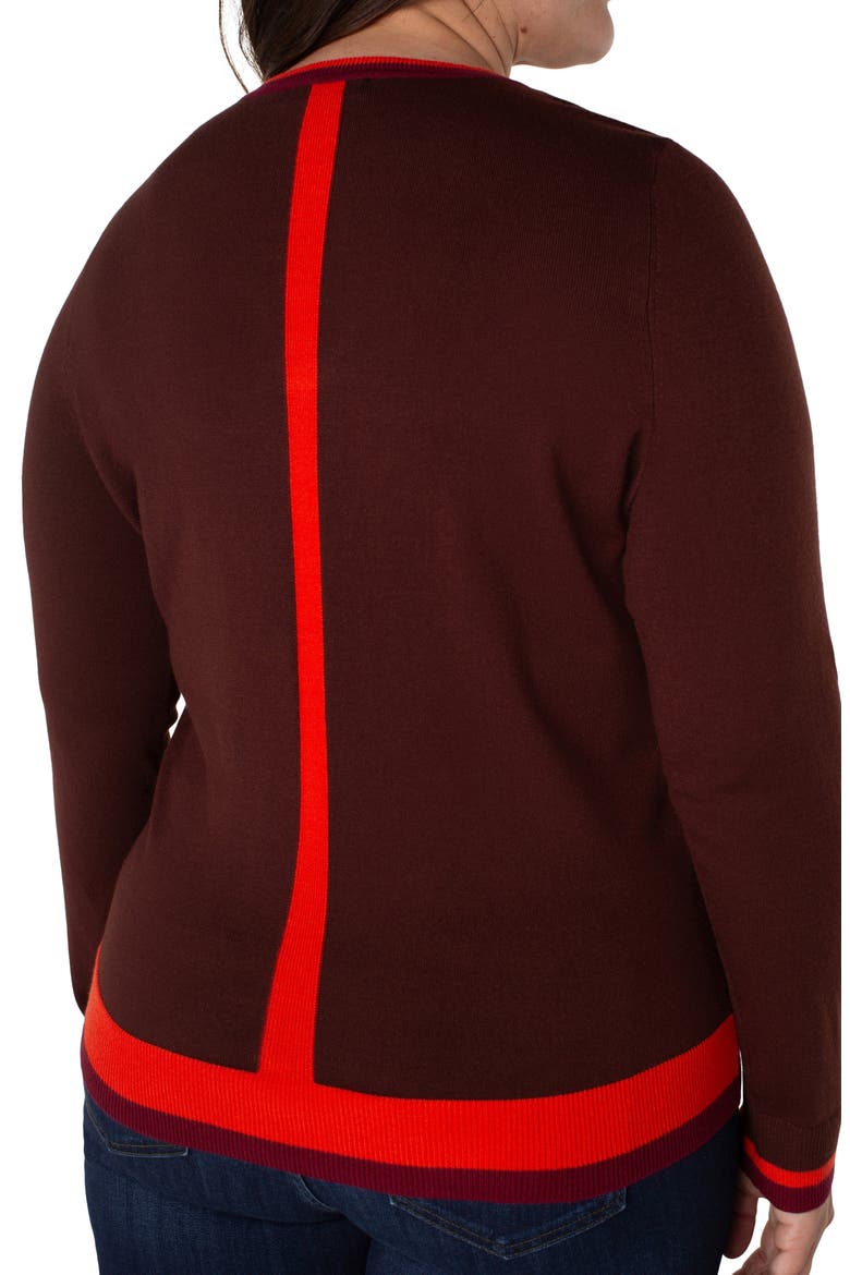 Colorblock Sweater, Alternate, color, RETRO BROWN MULTI
