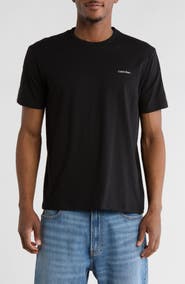 Calvin Klein Logo Piped Sleeve Cotton Graphic T-Shirt