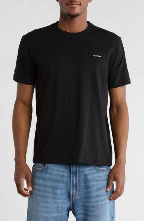 Calvin Klein Logo Piped Sleeve Cotton Graphic T-Shirt