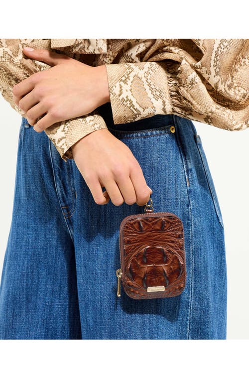 Brahmin Katelynn Croc Embossed Leather Coin Pouch In Brown