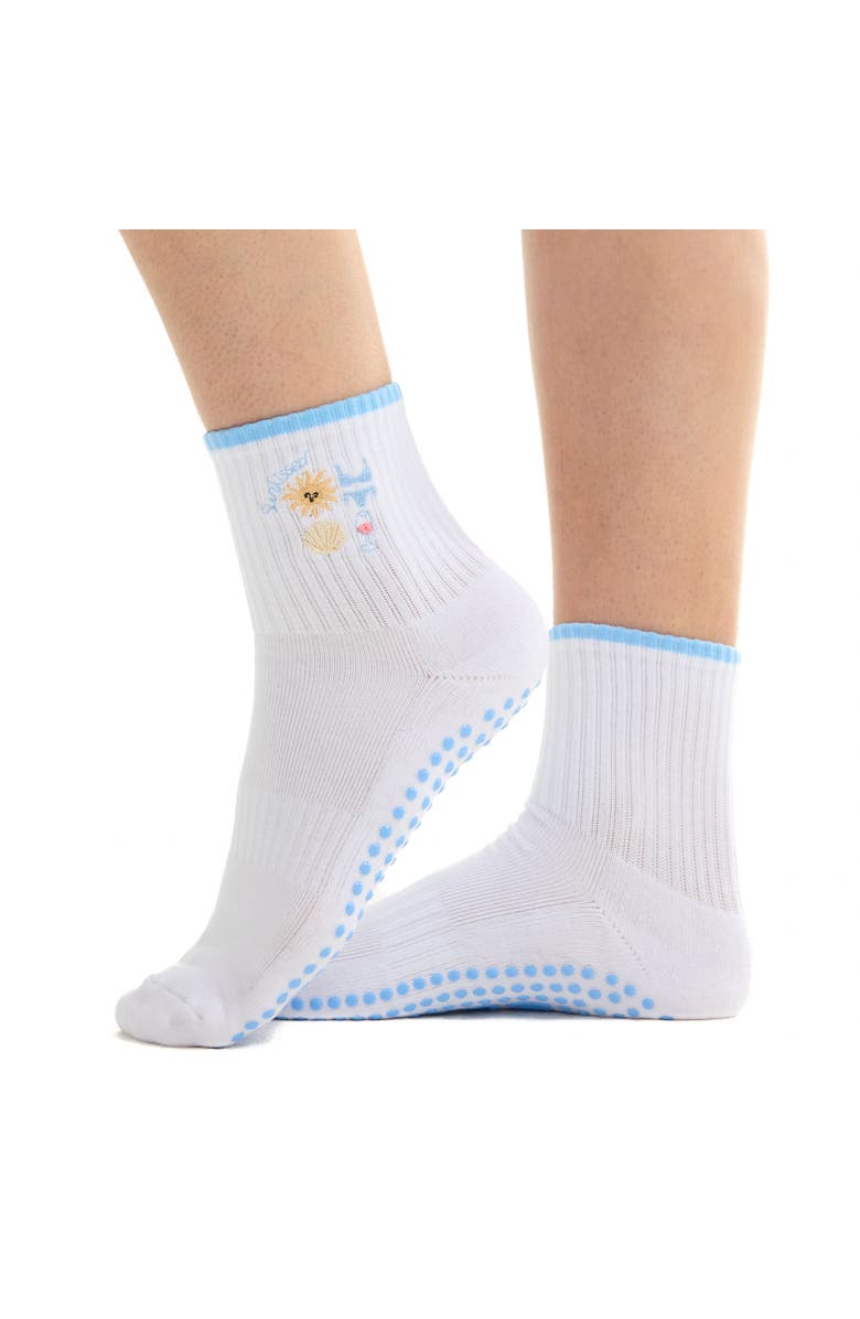 Souls. Sunkisssed Ankle Grip Socks, Main, color, White