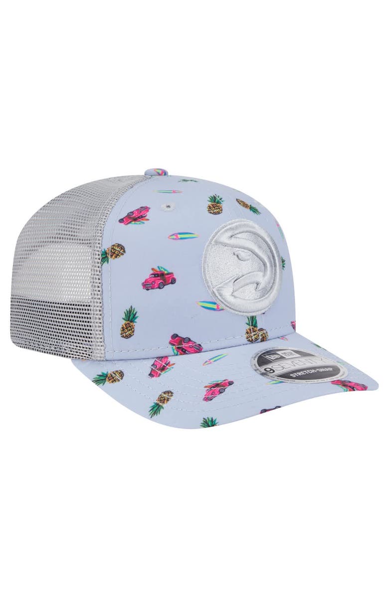 New Era Men's New Era Light Blue/Gray Atlanta Hawks Adventure Aloha Pattern 9SEVENTY Stretch-Snap Hat, Alternate, color, Light Blue