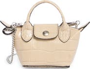 Longchamp Nano Croc Embossed Leather Crossbody Bag