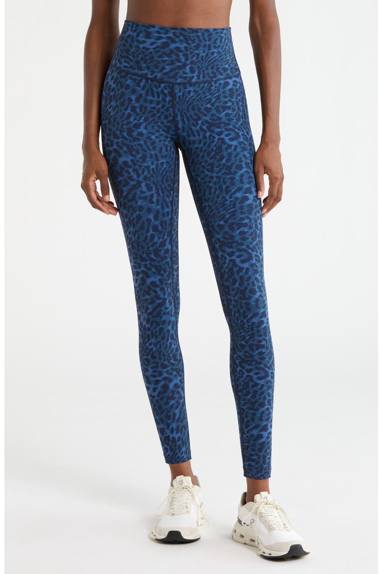 Print Sculpt Leggings, Main, color, NAVY BLAZER LEOPARD