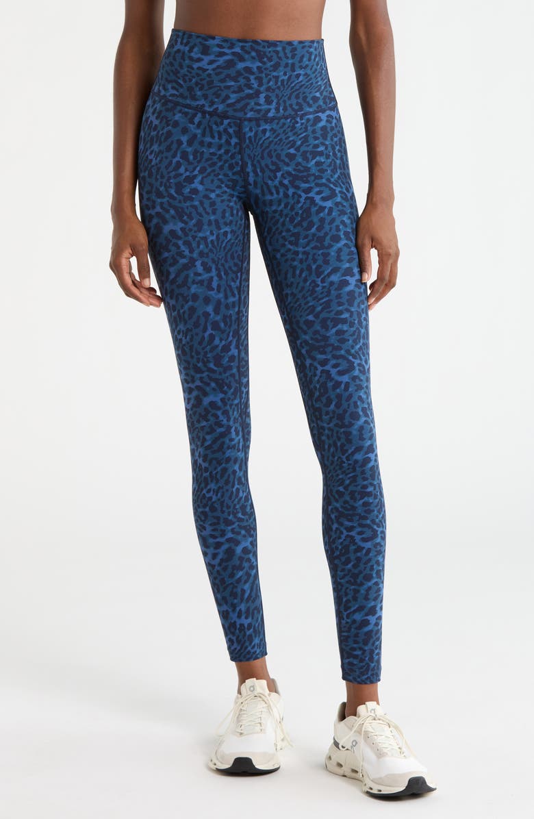 MPG Print Sculpt Leggings, Main, color, Navy Blazer Leopard