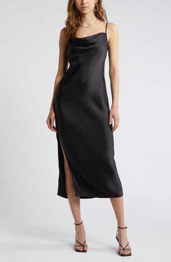 Open Edit Cowl Neck Satin Slipdress
