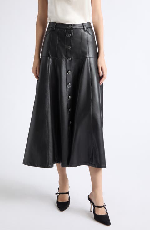 Veena Faux Leather Skirt