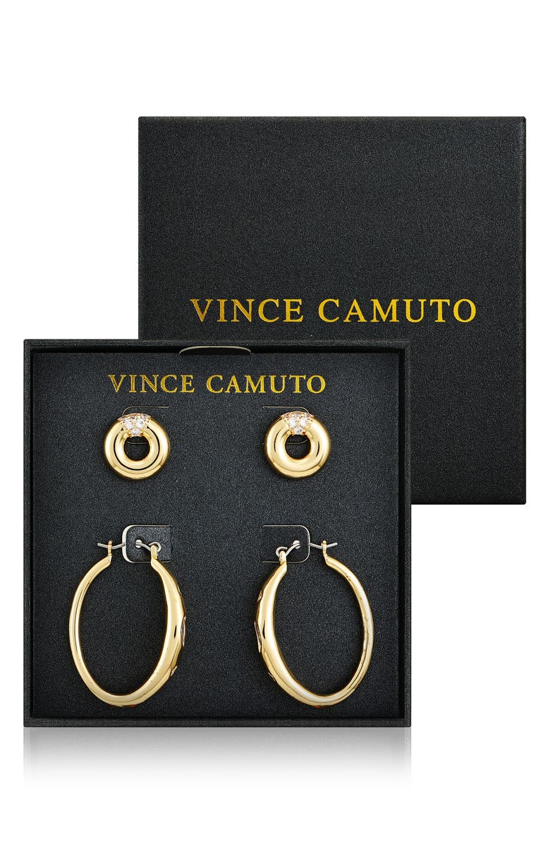 Vince Camuto Set of 2 Assorted Earrings, Alternate, color, Gold