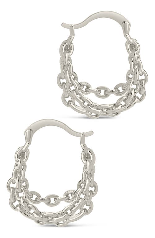 Sterling Forever Tenly Chain Link Hoop Earrings