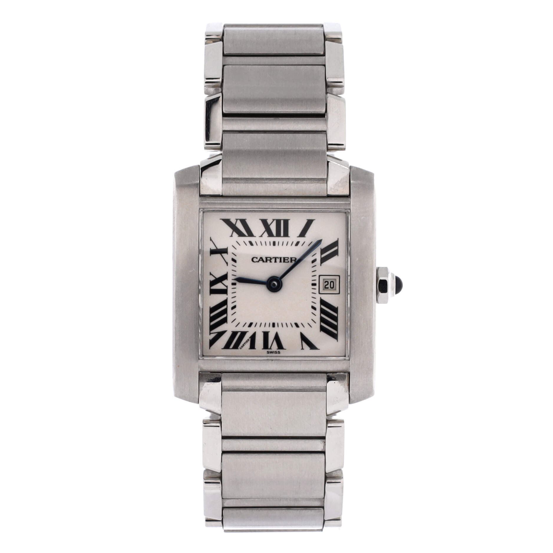 Tank Francaise Quartz Watch Stainless Steel 25, Main, color, Metallic Silver