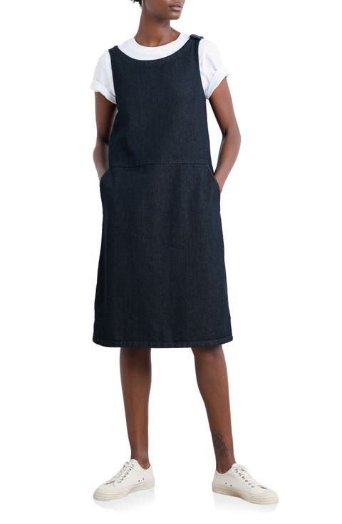 Salt Weave Denim Pinafore Dress