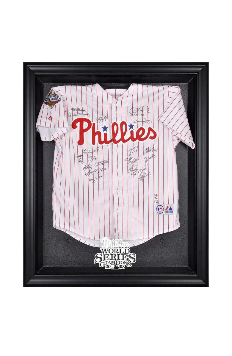 FANATICS AUTHENTIC Philadelphia Phillies 2008 World Series Champions Black Framed Logo Jersey Display Case, Main, color, 