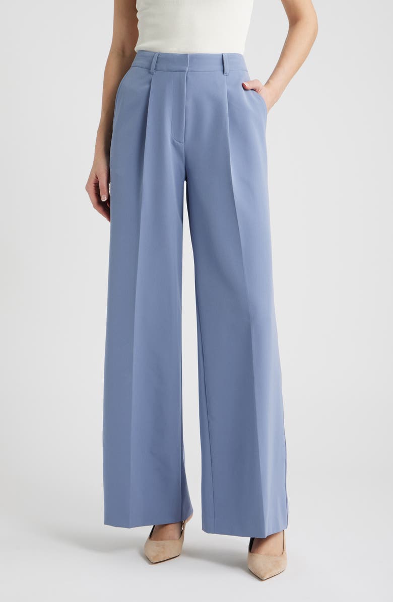BOSS Orange Tiwi High Waist Straight Leg Pants, Main, color, Bright Blue