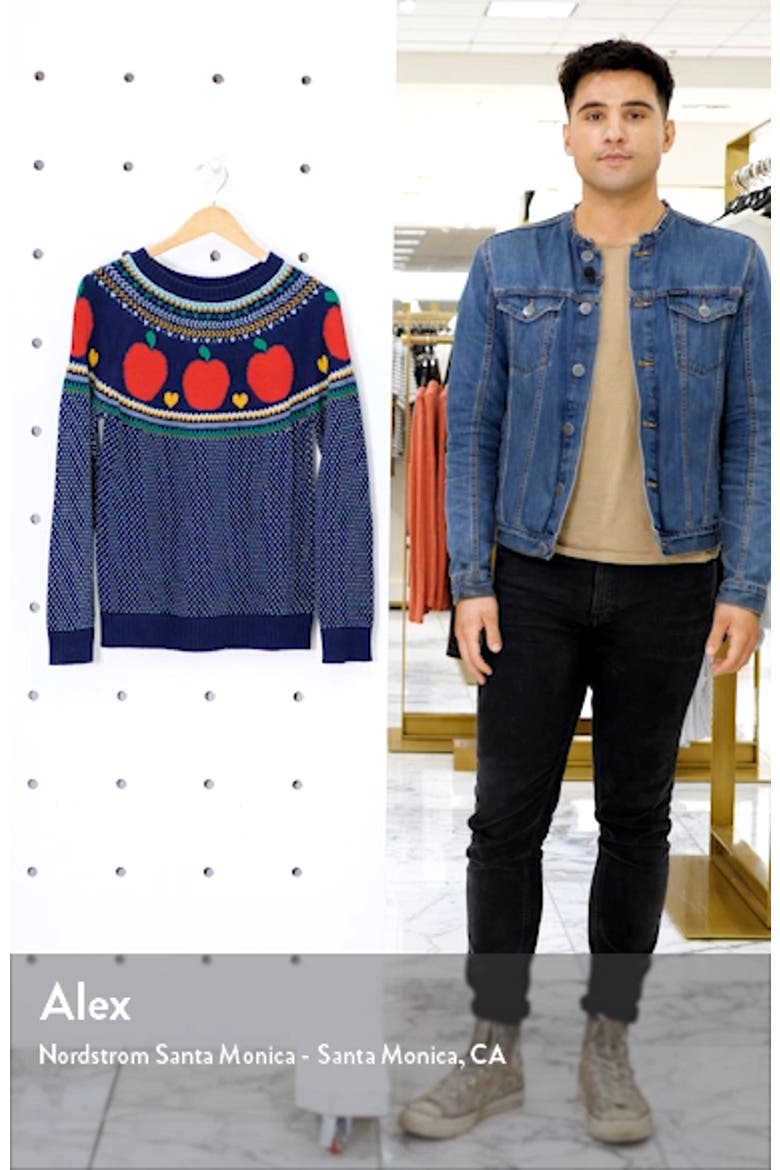 Fair Isle Apple Crewneck Cotton Sweater video