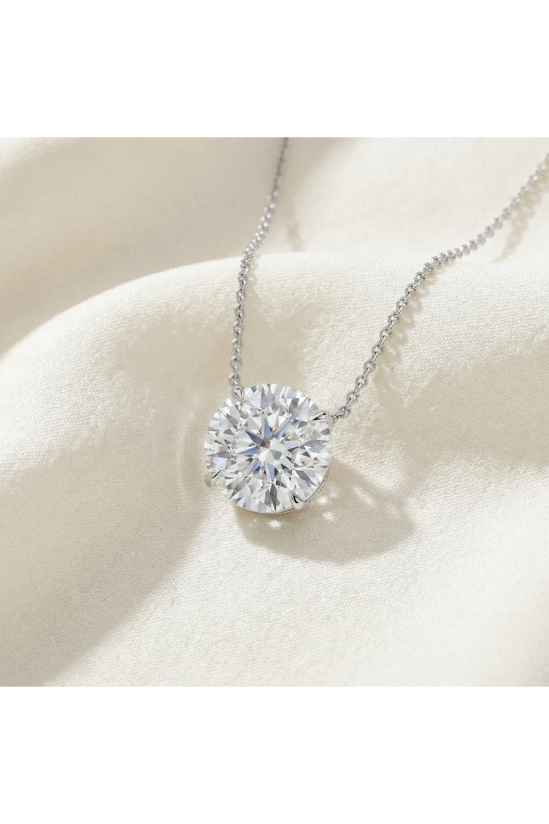 Certified 3Ct  Diamond Solitaire Pendant 14k Gold 18" Necklace Lab Grown, Alternate, color, Yellow Gold