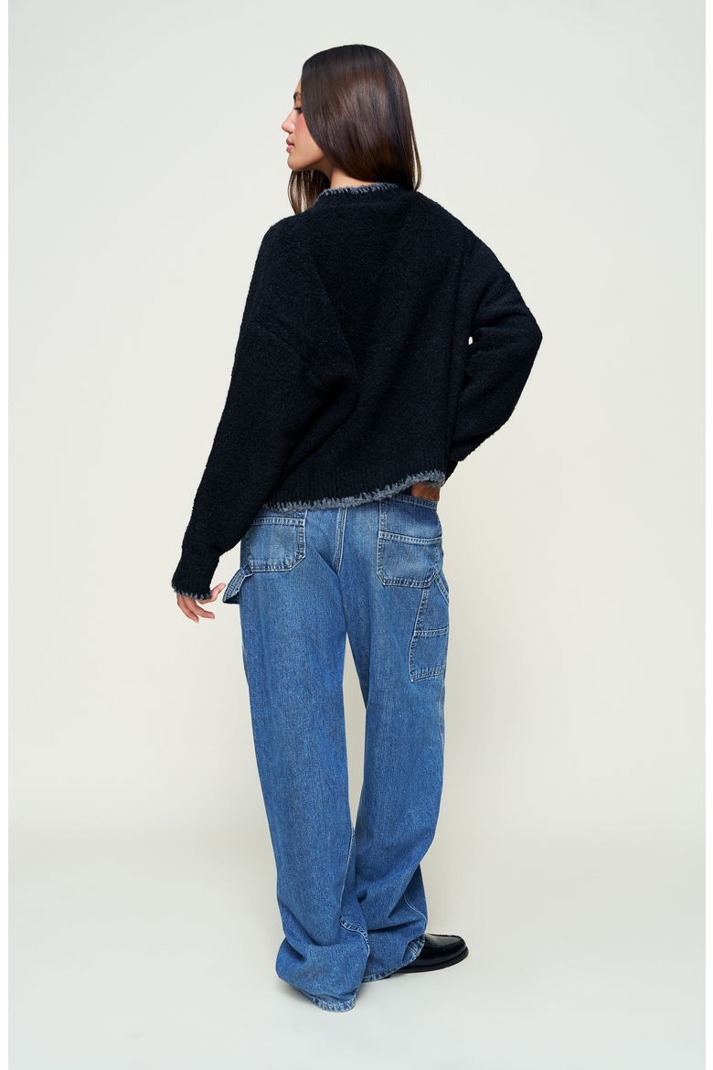 Heart Wool Sweater, Alternate, color, Black