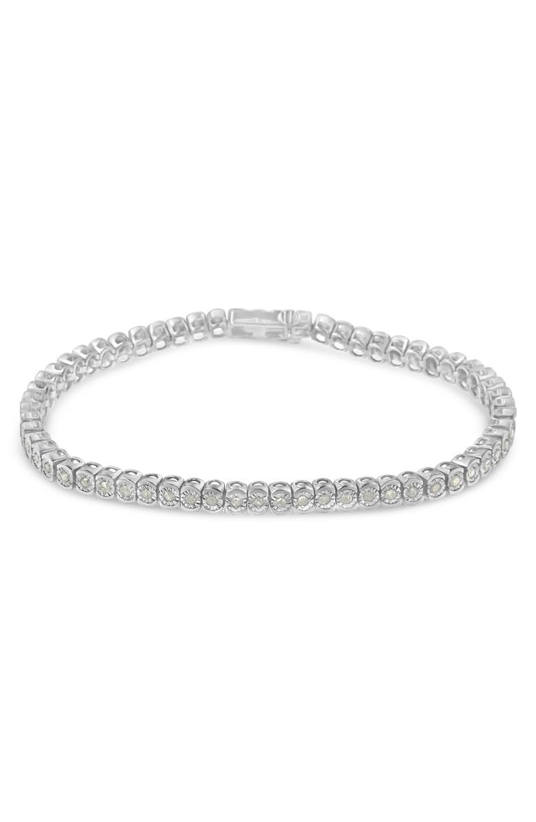 Haus of Brilliance Silver 1.0 Cttw Diamond Miracle-Set Circle Tennis Bracelet, Alternate, color, White