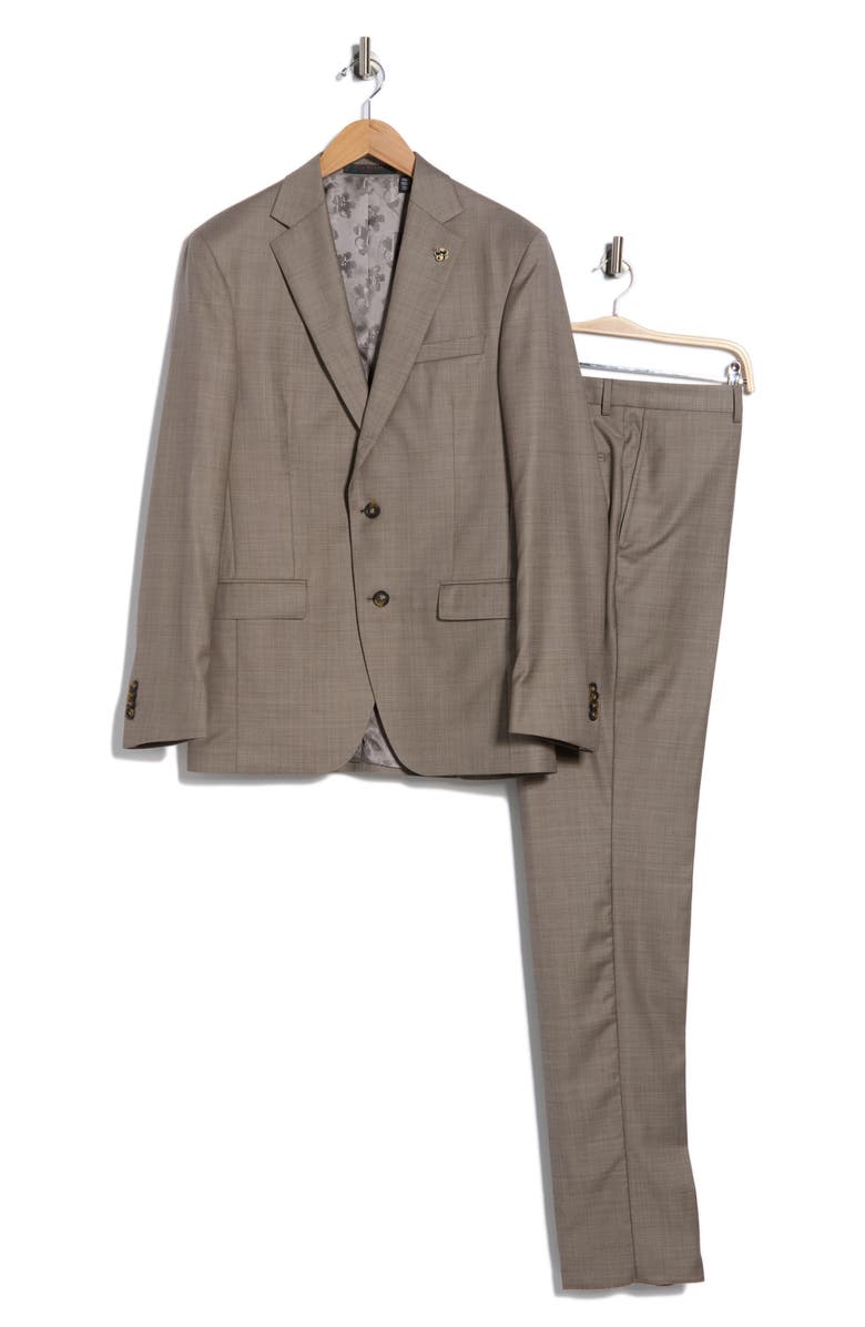 No Ordinary Joe by Ted Baker Jake Beige Wool Suit, Alternate, color, Tan