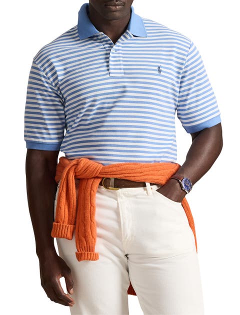 Big 
Tall Striped Mesh Polo Shirt