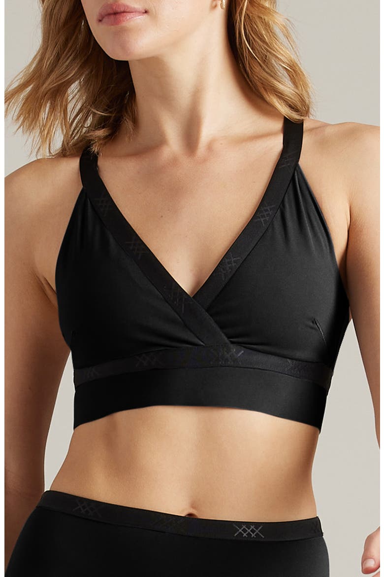 Banded Hi-Form Sports Bra, Main, color, BLACK