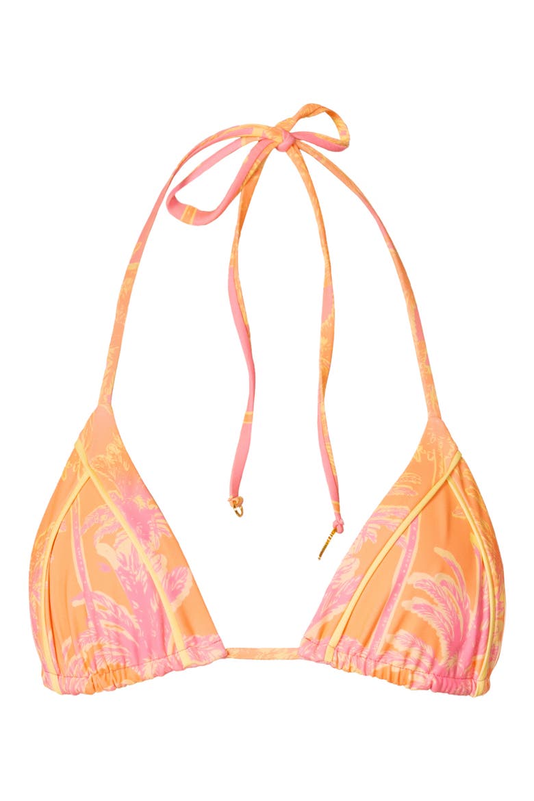Dreamy Tropic Triangle Bikini Top, Alternate, color, PINK