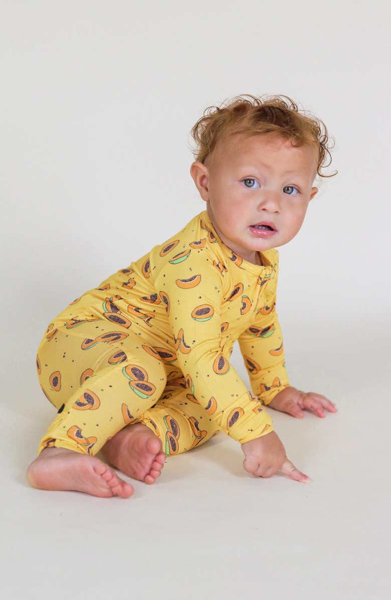 Bellabu Bear Kids' Papaya Convertible Footie Pajamas, Alternate, color, Papaya